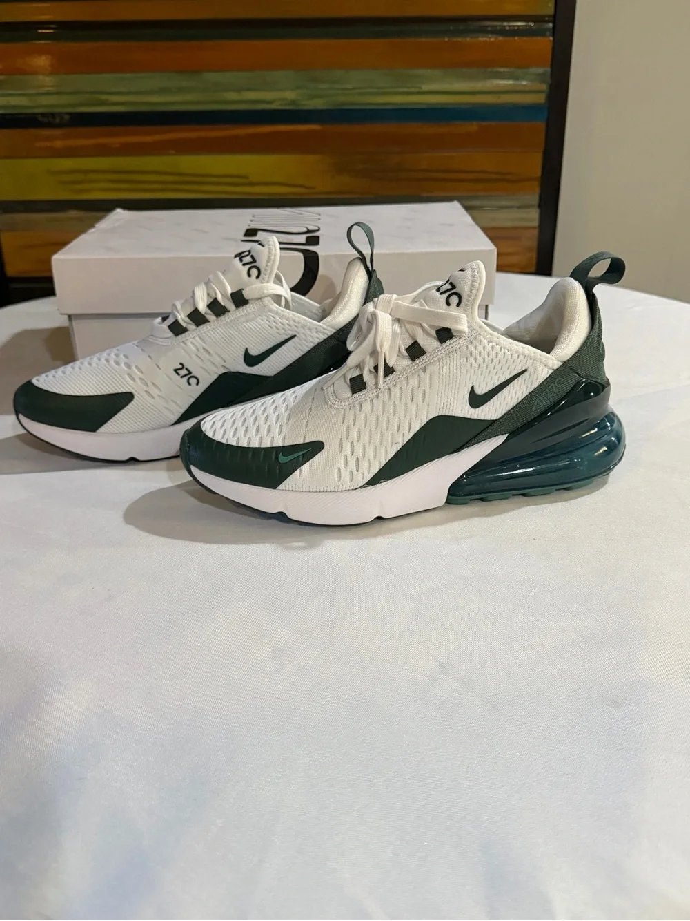 Nike Air Max 270 Bi Coastal Women’s Sneakers - White/ Vintage Green