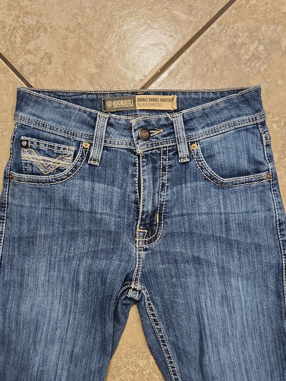 Rock & Roll Denim Men's Double Barrel Medium Wash Stackable Bootcut Jeans