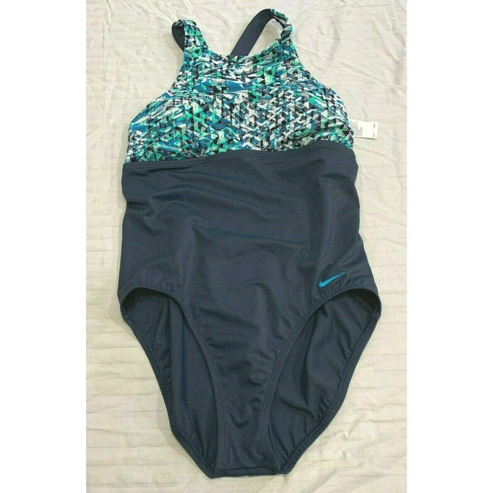 NIKE WOMENS ONE PIECE SWIMSUIT SIZE L STYLE NESS 8387