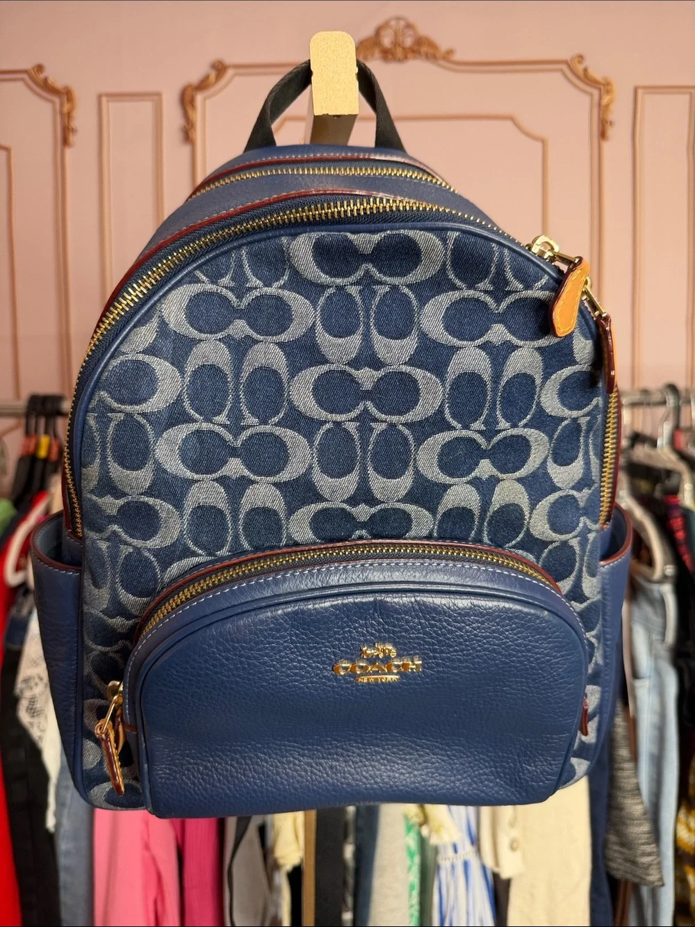 Coach Court Backpack In Signature Denim