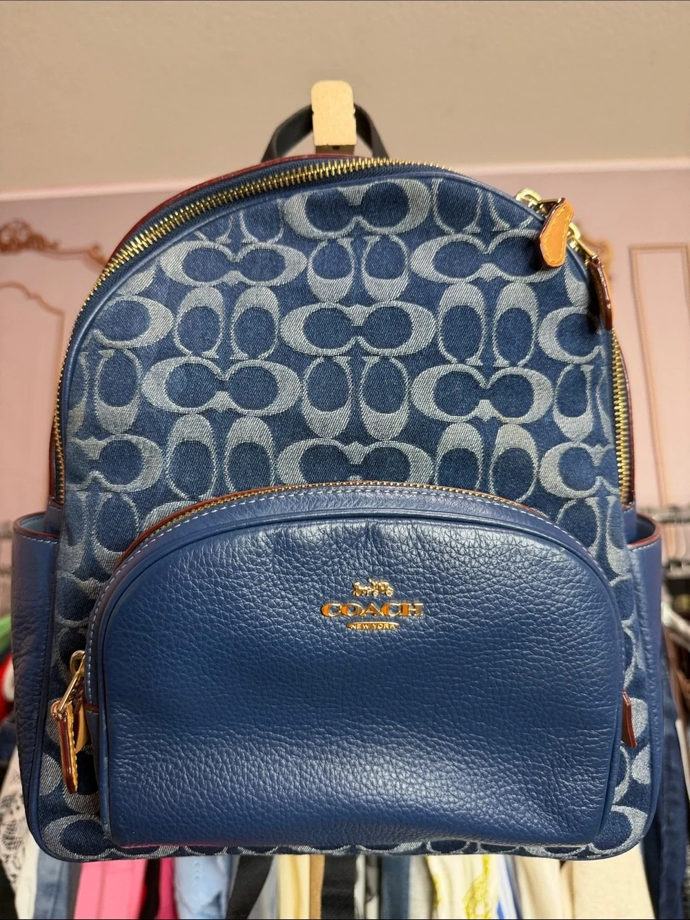 Coach Court Backpack In Signature Denim