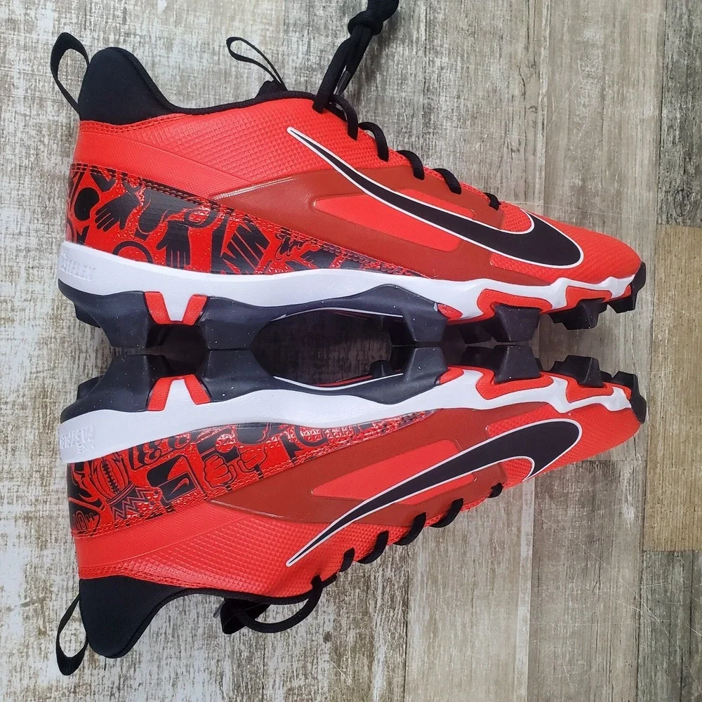 Nike Alpha Menace 4 Shark Mens Shoes Sz 12 Red Black‎ Sports Football Cleats