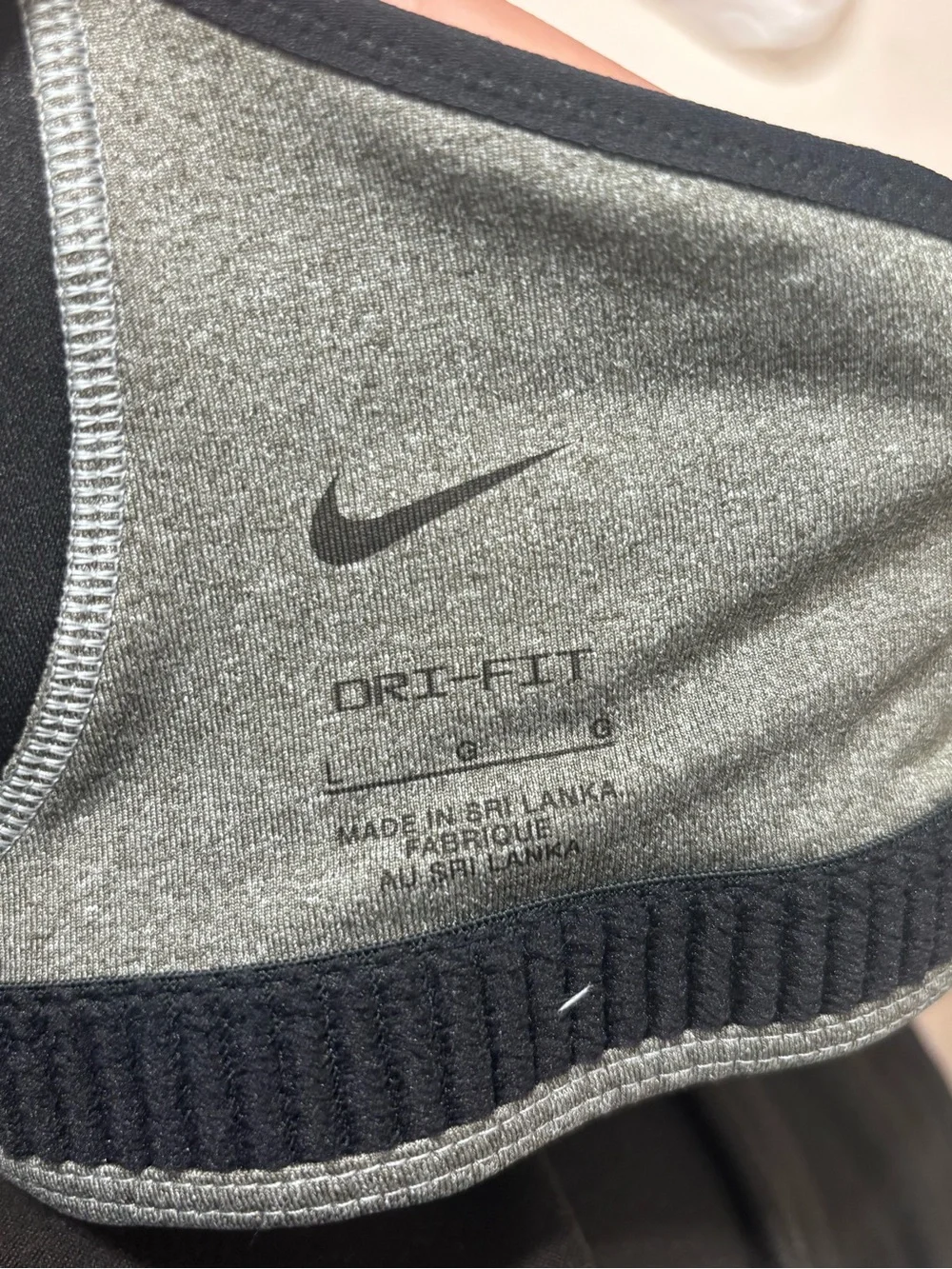 Nike Gray Racerback Sports Bra with White Swoosh