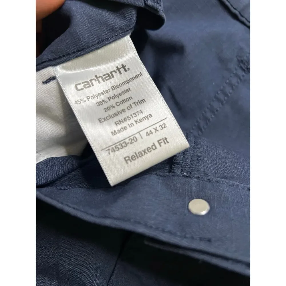 Carhartt Relaxed Fit  Cargo Blue Men 44x32 Work Pants Y2K‎ utility Retro