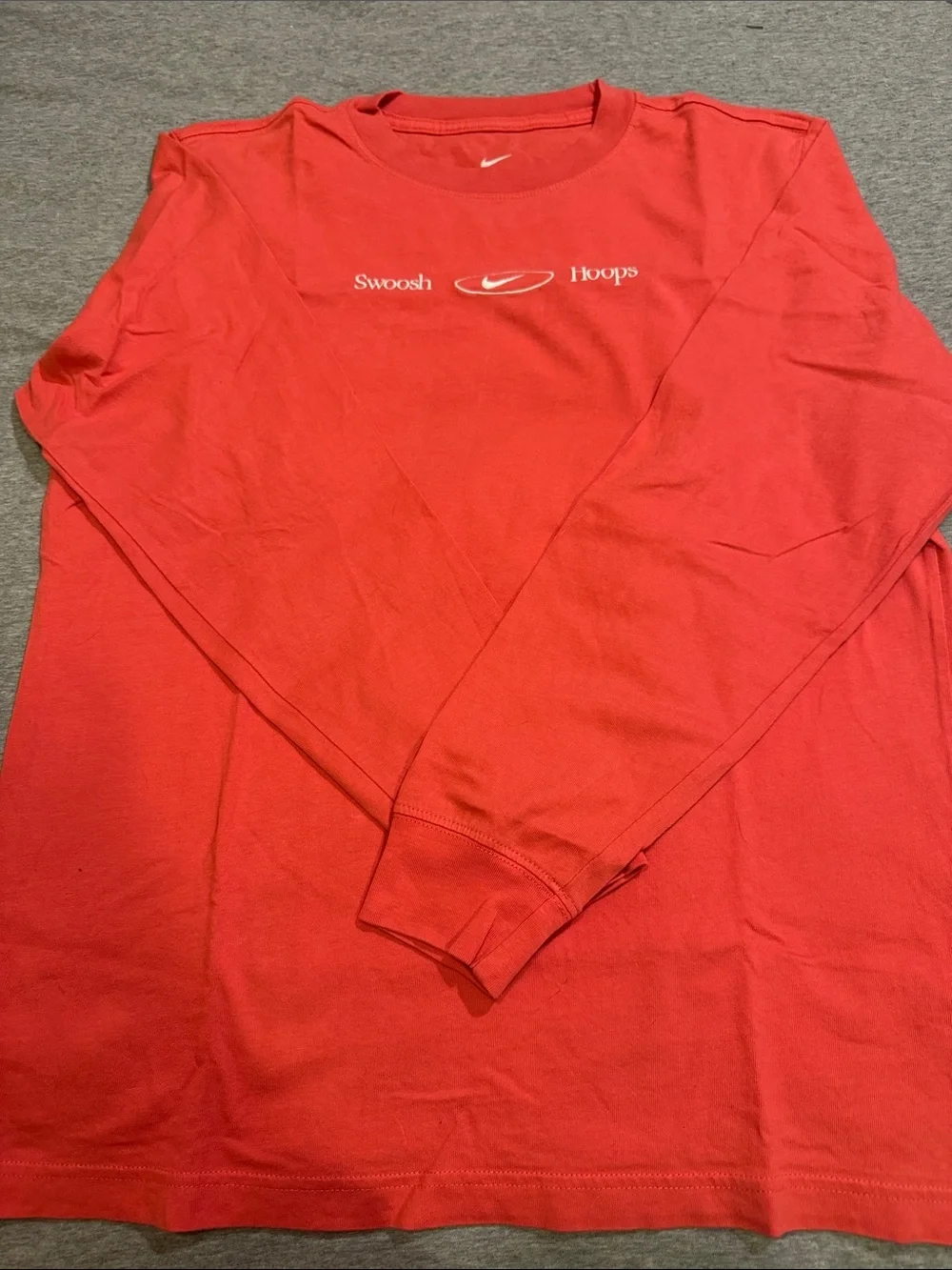 Nike Red Long Sleeve Swoosh Hoops Tee