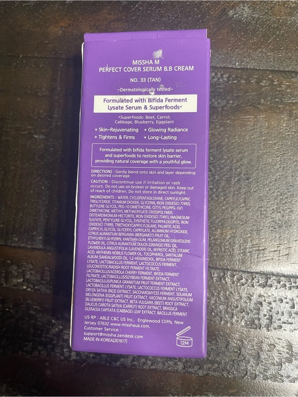 Missha Perfect Cover Serum B.B Cream No.33 - Purple Box