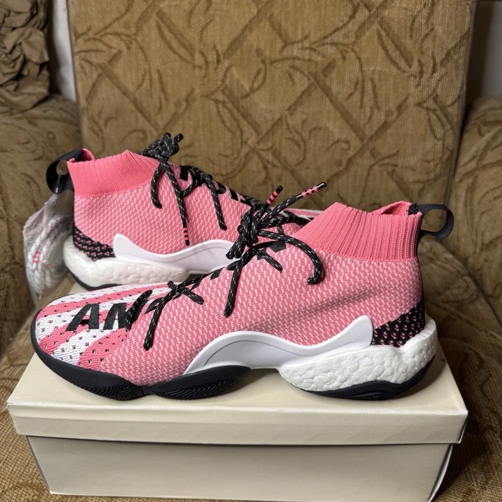Adidas Pharrell William Crazy BYW LVL X‎ Ambition Sneakers US 10 Pink White Lace