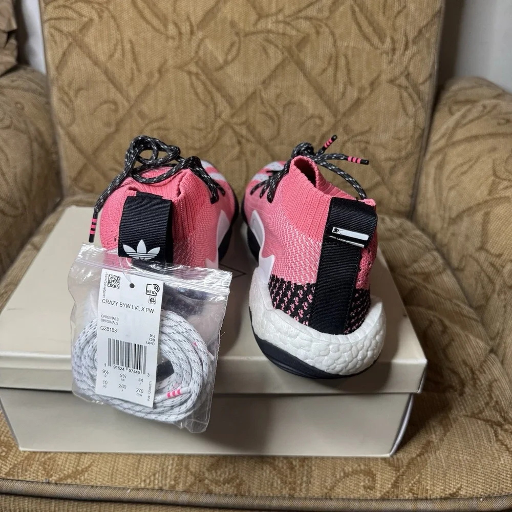 Adidas Pharrell William Crazy BYW LVL X‎ Ambition Sneakers US 10 Pink White Lace