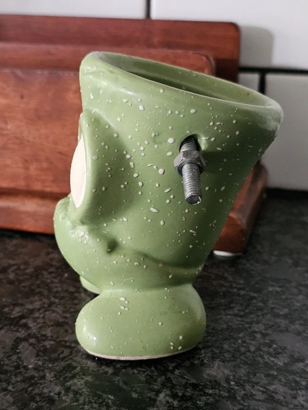 Baby Frankenstein Planter Big Eyes Dopey Cute Spooky Bolt Head Small Halloween