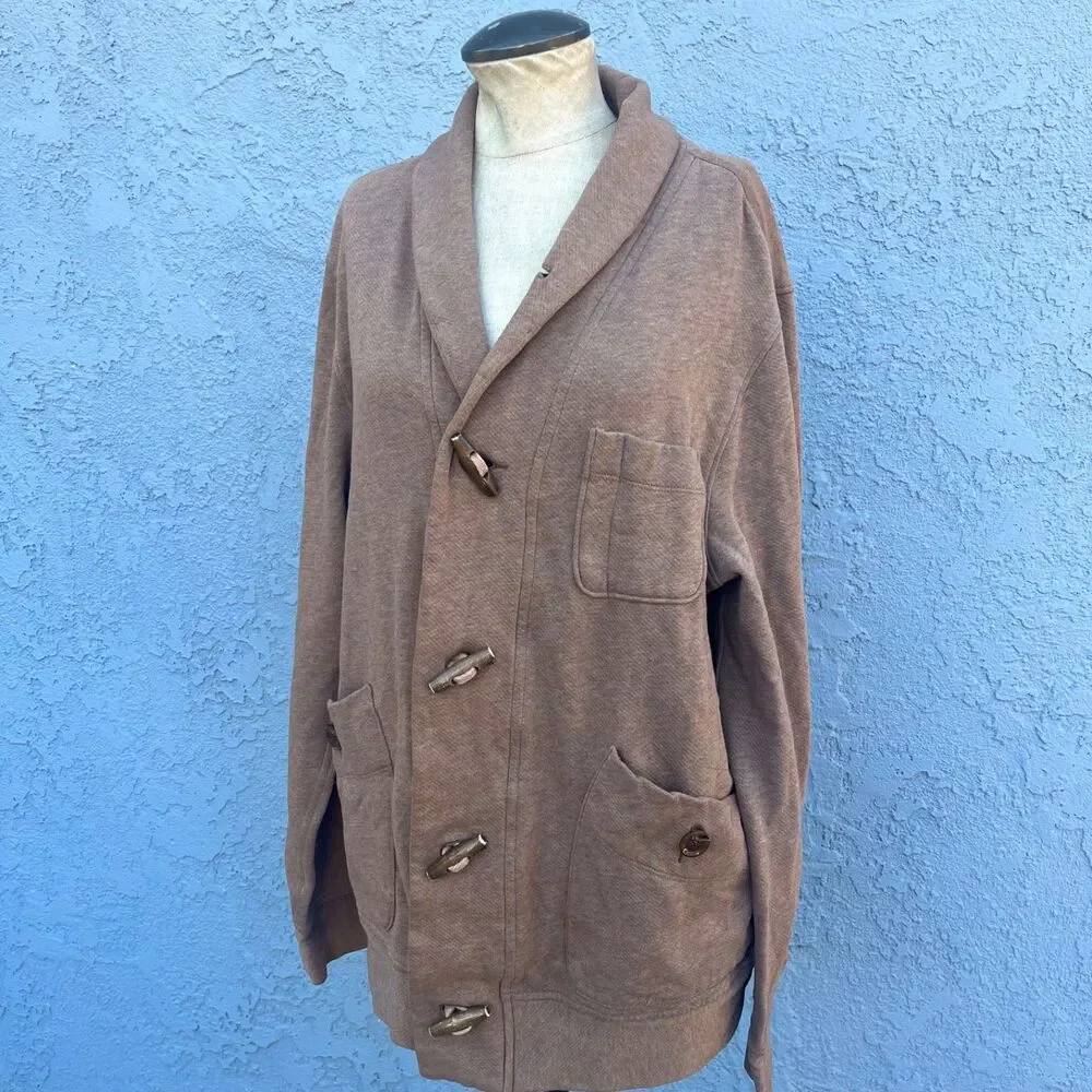 Reiss Men's Tan Shawl Collar Sweatshirt Sweater Top Size Large