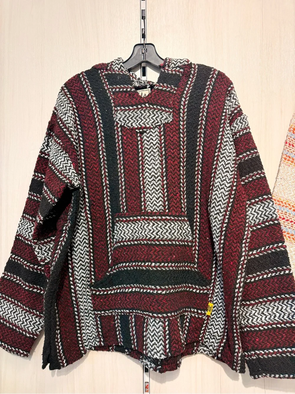 Soft Chic Maroon & Black Baja Hoodie Sweater
