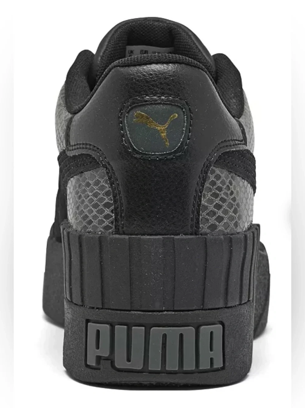 PUMA Cali Wedge Snakeskin Print Sneakers Black size 4