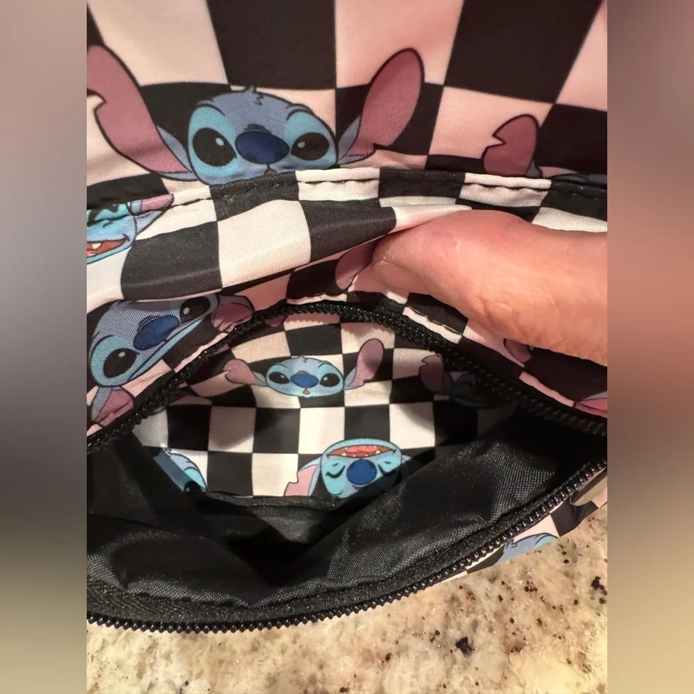 Disney stitch Checkered Backpack 10x11in like new