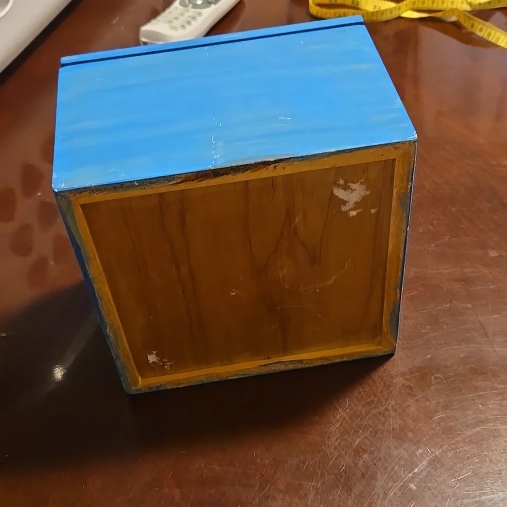 Blue Wooden Organizer Box