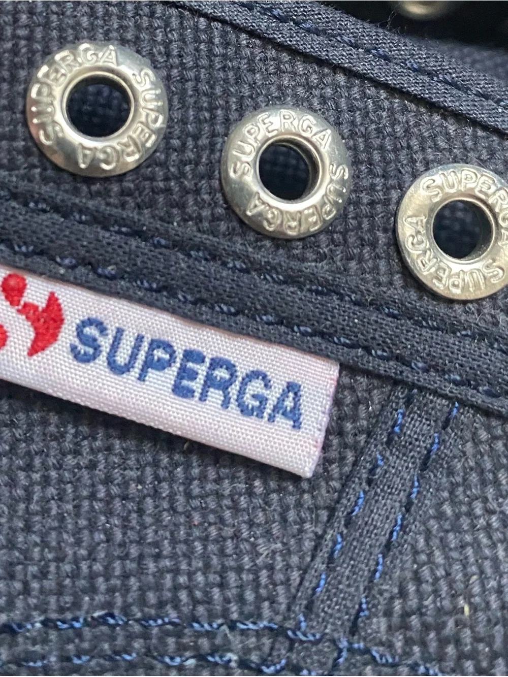 Superga Canvas Lace-Up Sneakers Men’s 9.5 Navy and White New With Tags