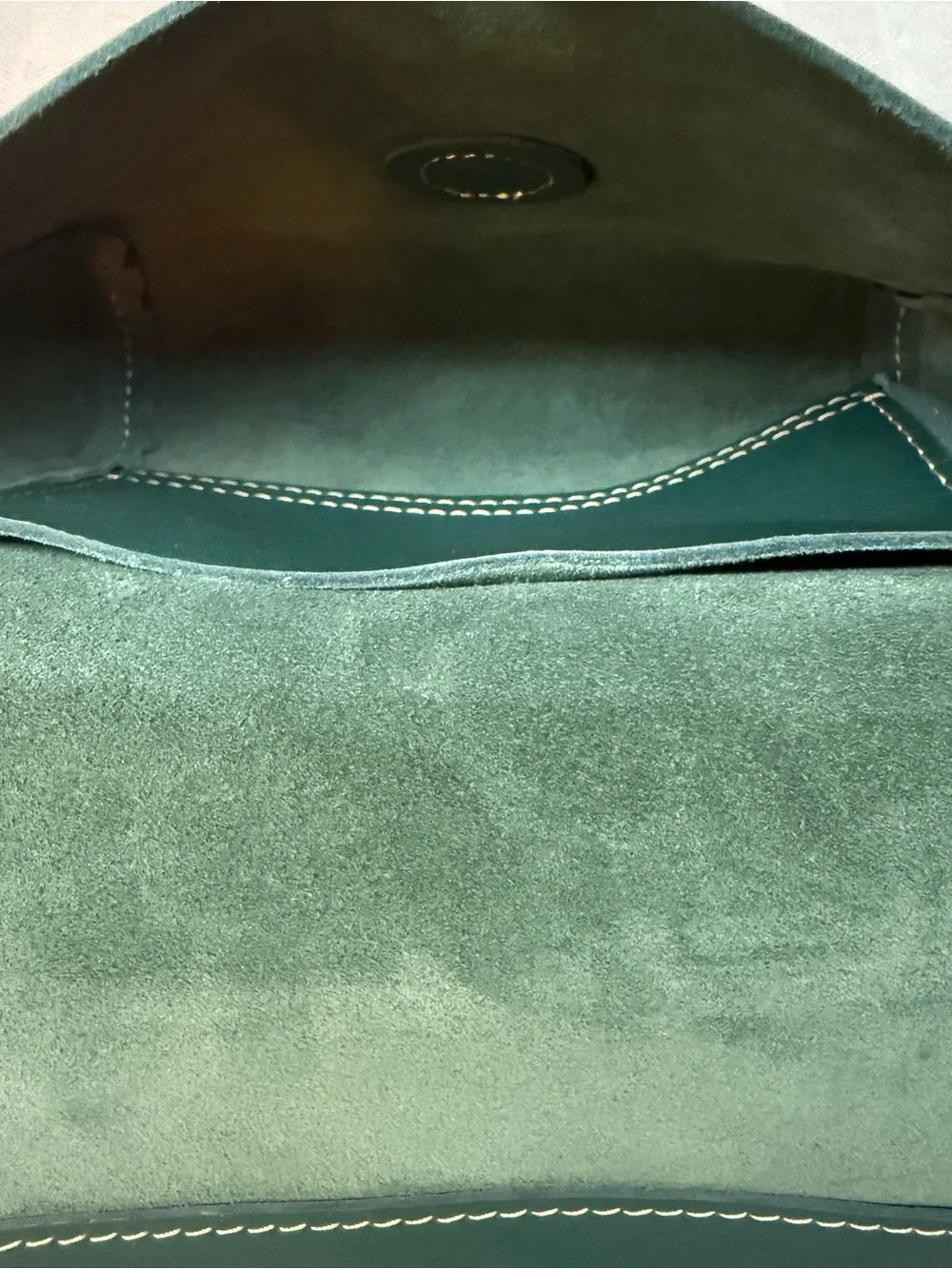 Portland leather Metro, mini Crossbody sea glass, green leather magnetic closure