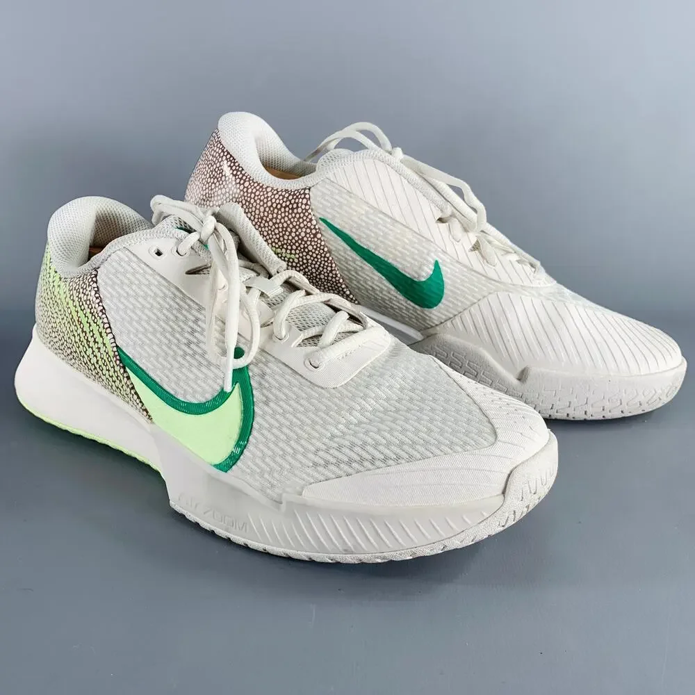 NIKE Size 12 Australian Open Pack White Green Mesh Lace-Up Sneakers