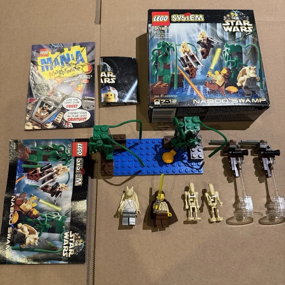 Lego 1999 Star Wars 7101 7110 71111 7121 7128 Complete Manual Box Mini figures