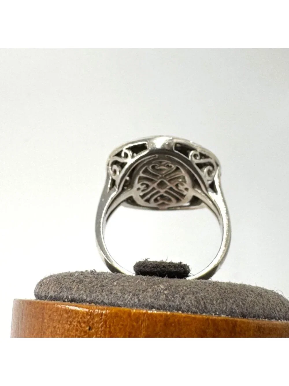 Citrine Filigree Design Statement Ring Sterling Silver 925 Size 9.5