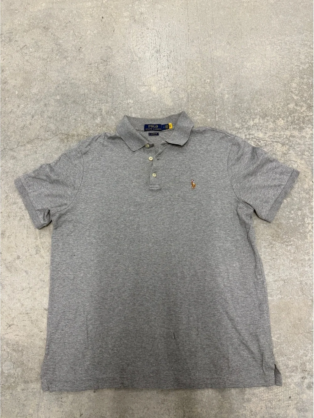 Polo Ralph Lauren Polo Shirt Classic Fit Short Sleeve Grey
