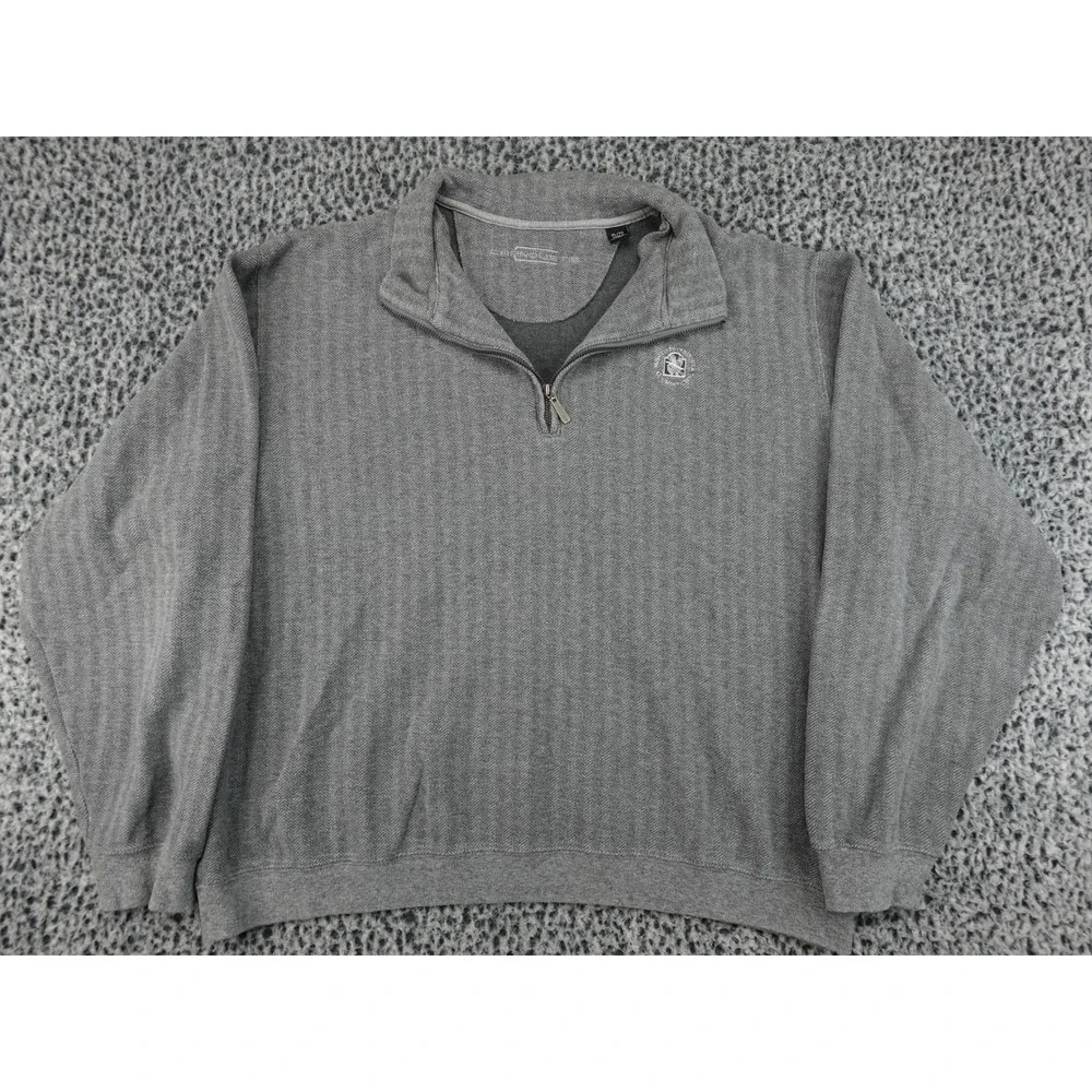 Carnoustie‎ Quarter-Zip Pullover Mens XL Gray Herringbone Golf Sweater