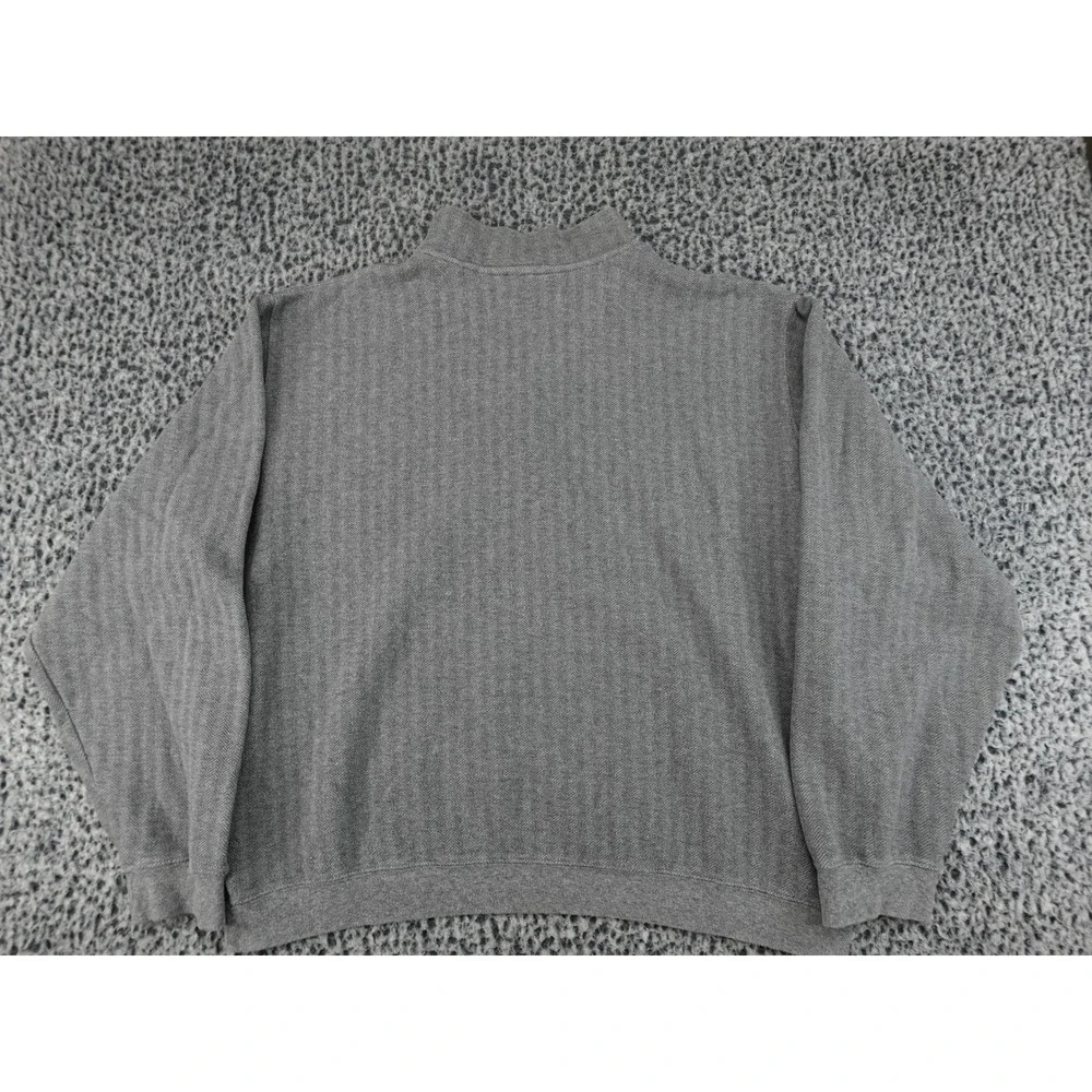 Carnoustie‎ Quarter-Zip Pullover Mens XL Gray Herringbone Golf Sweater