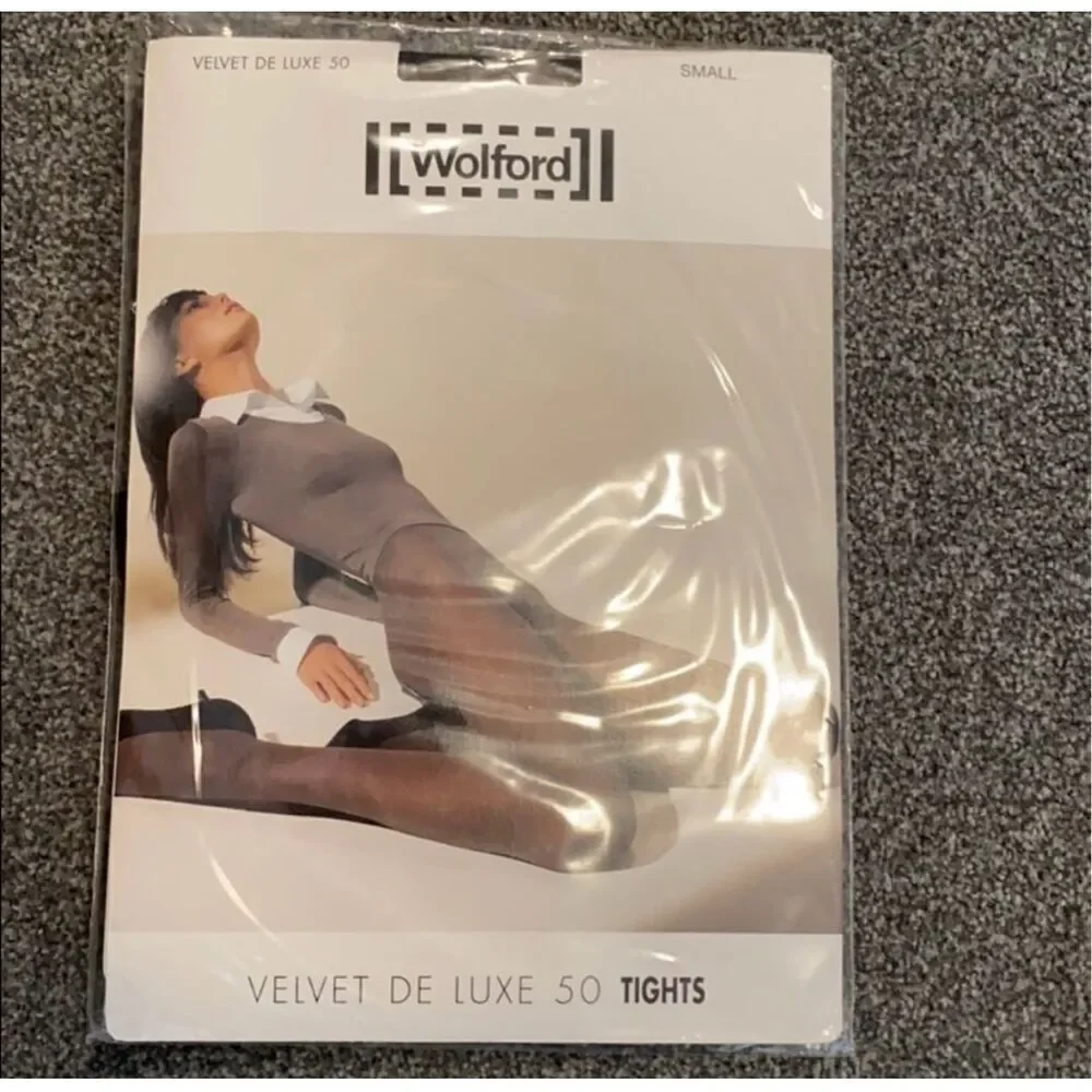 Wolford Velvet De Luxe 50 Tights black size small new in package