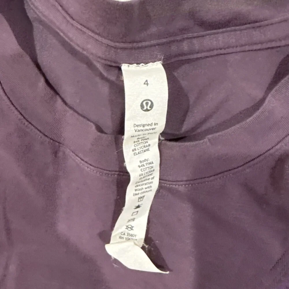 Lululemon Short Sleeve Shirt Purple Size 4 Size S/M