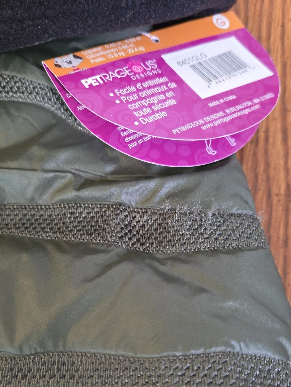 Petrageous Olive Green Quilted Dog Puffer Coat with Pocket Detail