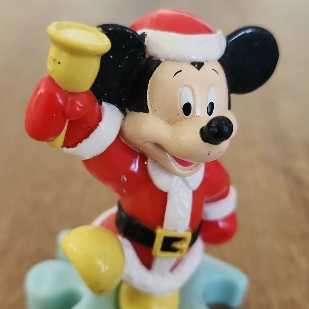 1996 Disney Mickey Mouse Christmas Santa Bell Figurine
