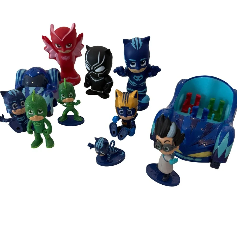 PJ Masks Toy Lot Catboy Gekko Owlette Romeo‎ Black Panther Figures and Vehicles