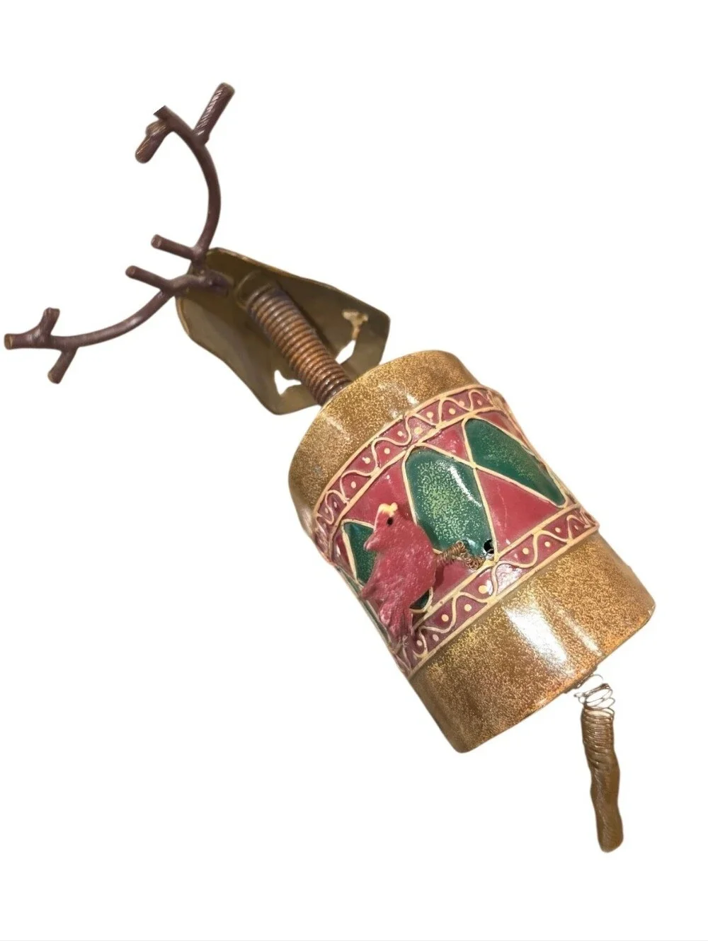 Whimsical Bobblehead Christmas Reindeer Retro Free Standing Metal Spring Dancing