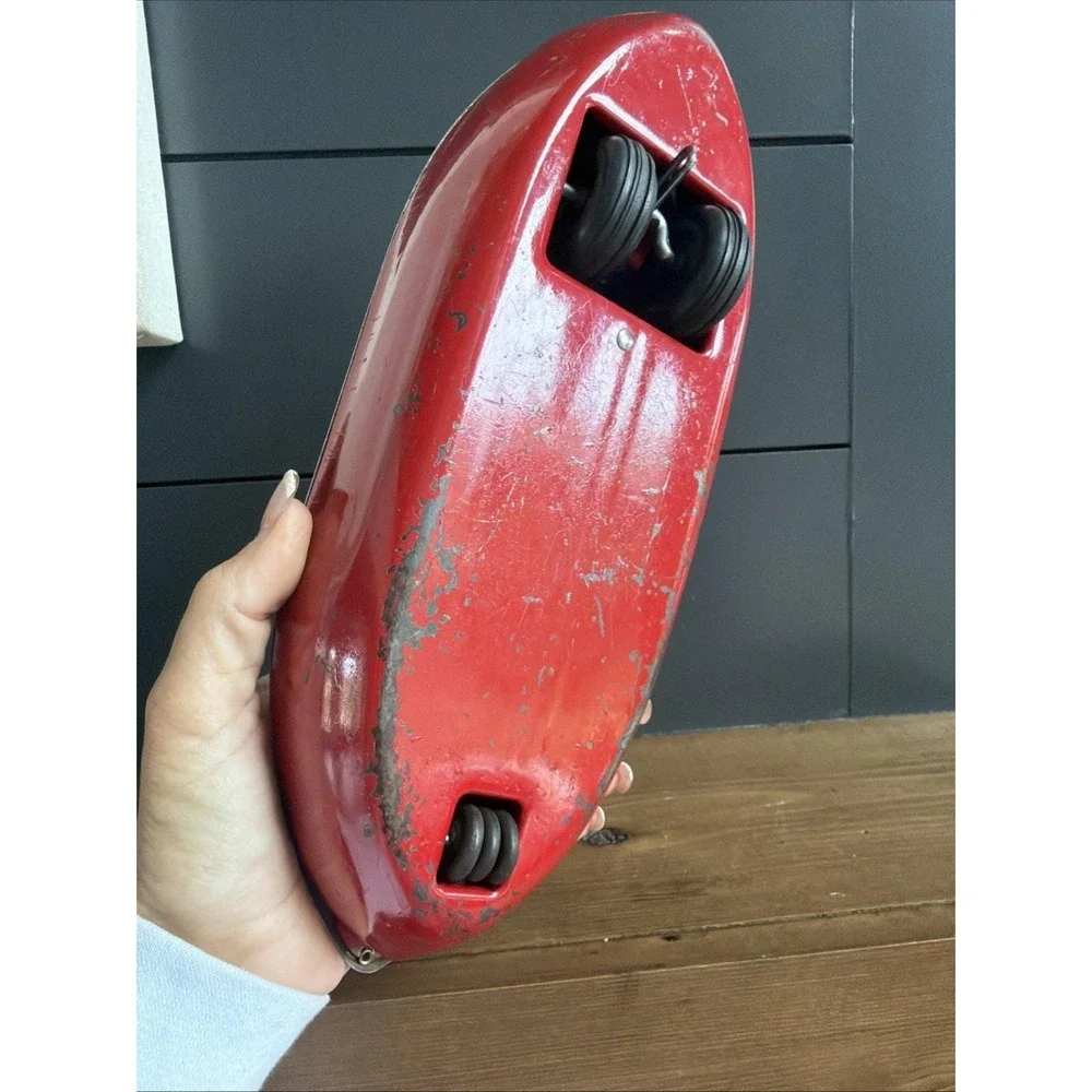 Woodette Coast Guard Pressed Steel Wood Figure Toy Rowboat PARTS or REPAIR ONLY