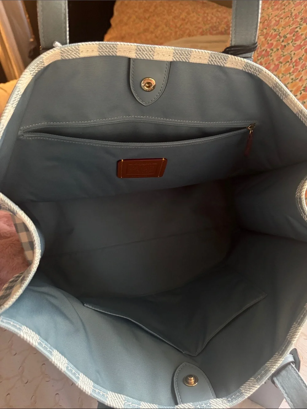 Coach gingham tote