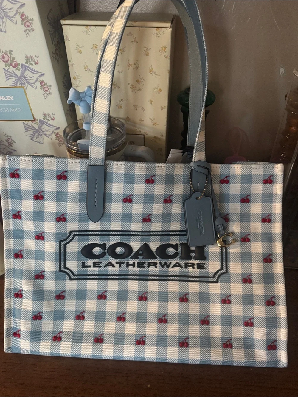 Coach gingham tote