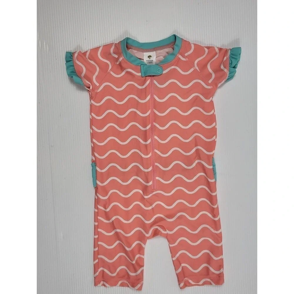Tucker + Tate Toddler Girl Junior Kid 24 Months 2 Year Swim Wet Onesie Pink Blue