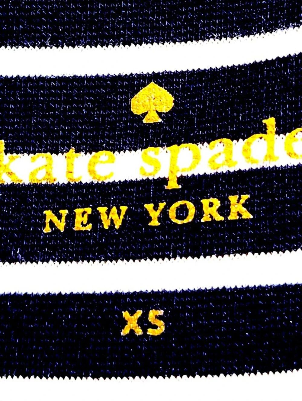 kate spade Navy and White Striped Top with Yellow Logo