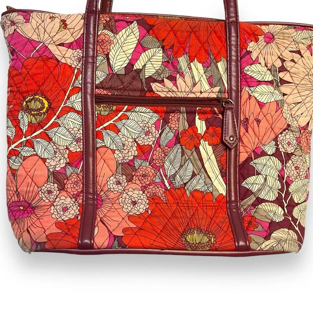 Vera Bradley Red/Pink Bohemian Blooms Purse Tote Bag Women's Multicolor Floral