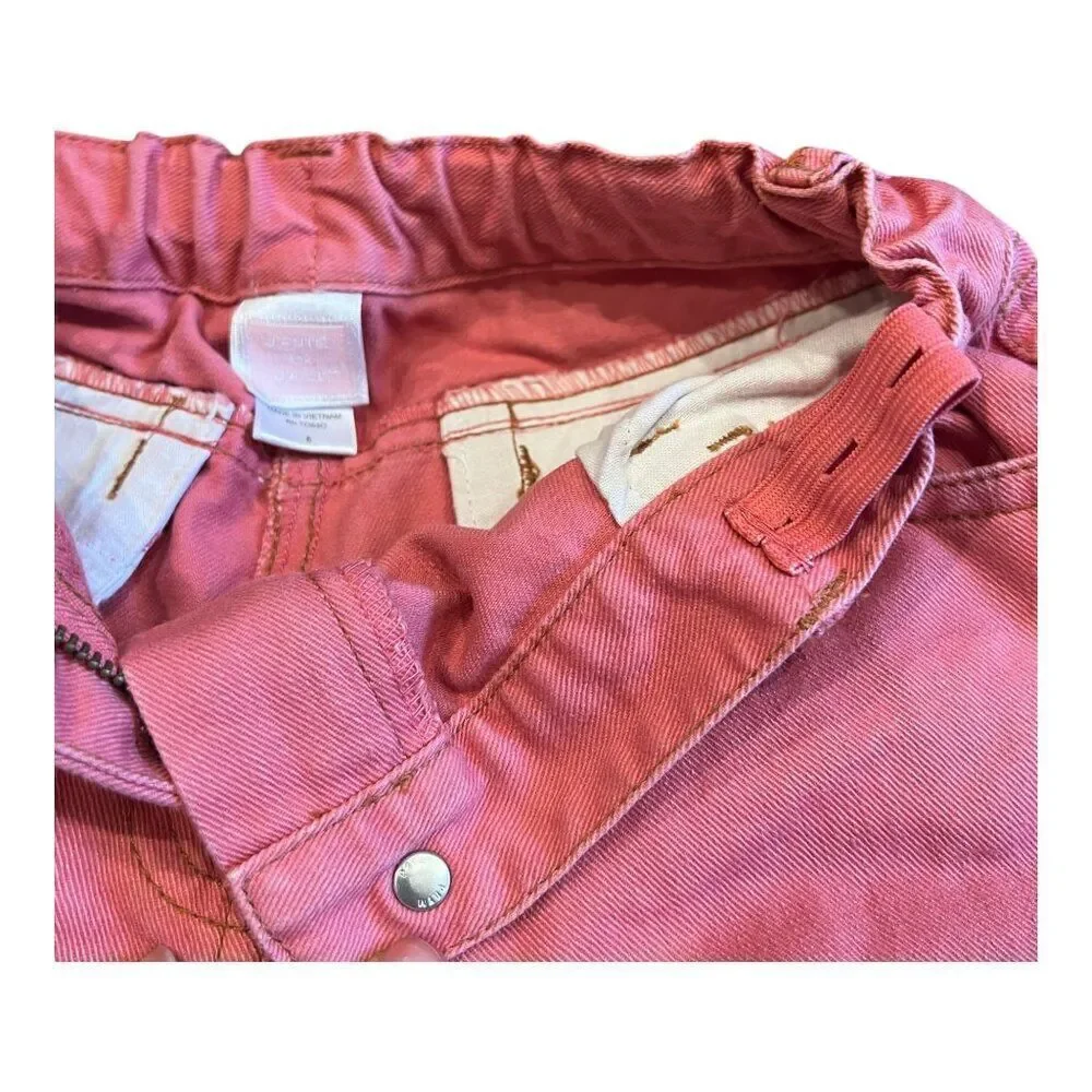 Janie & Jack Vintage Y2K Bubble Gum Pink Classic Style Denim Jeans Size 6