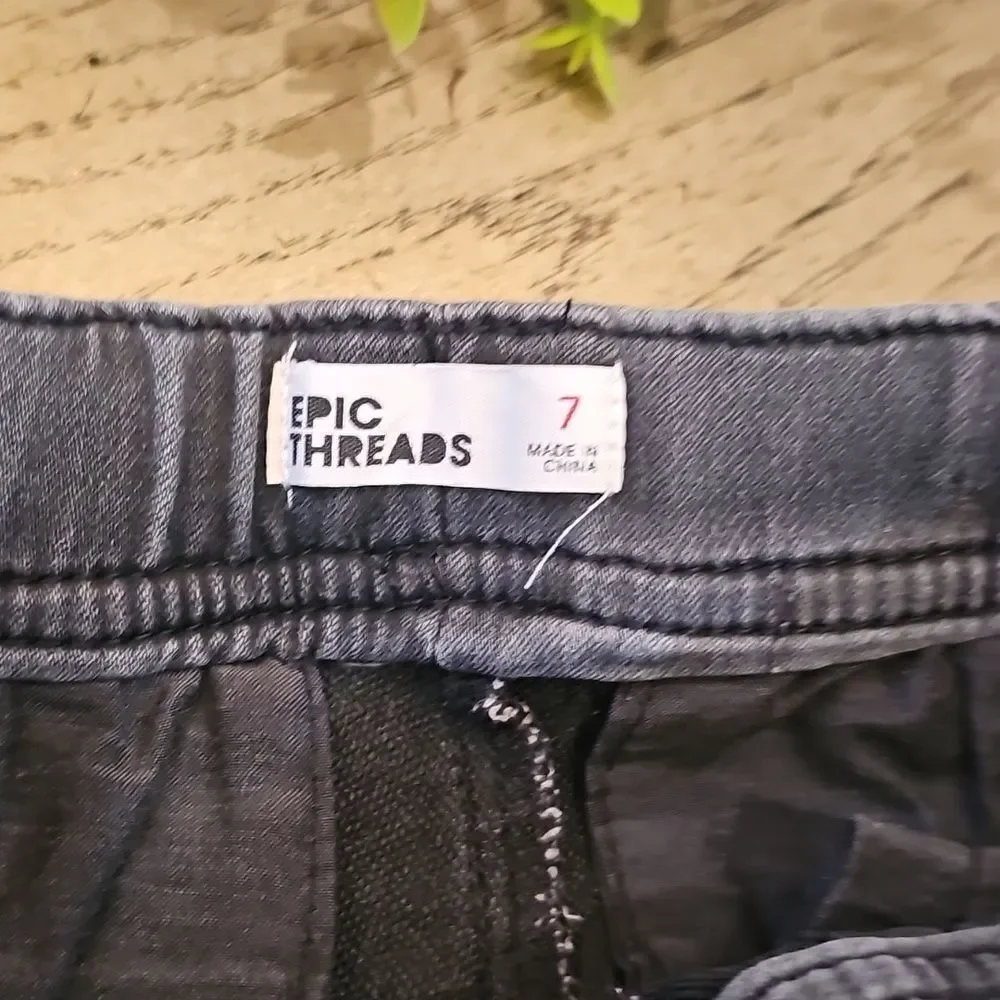 Kids Black Denim Shorts Size 7 Epic Threads
