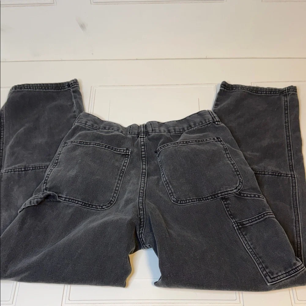 RSQ Utility Jeans Gray Carpenter Style Size 28x32 Streetwear Double Knee Unisex