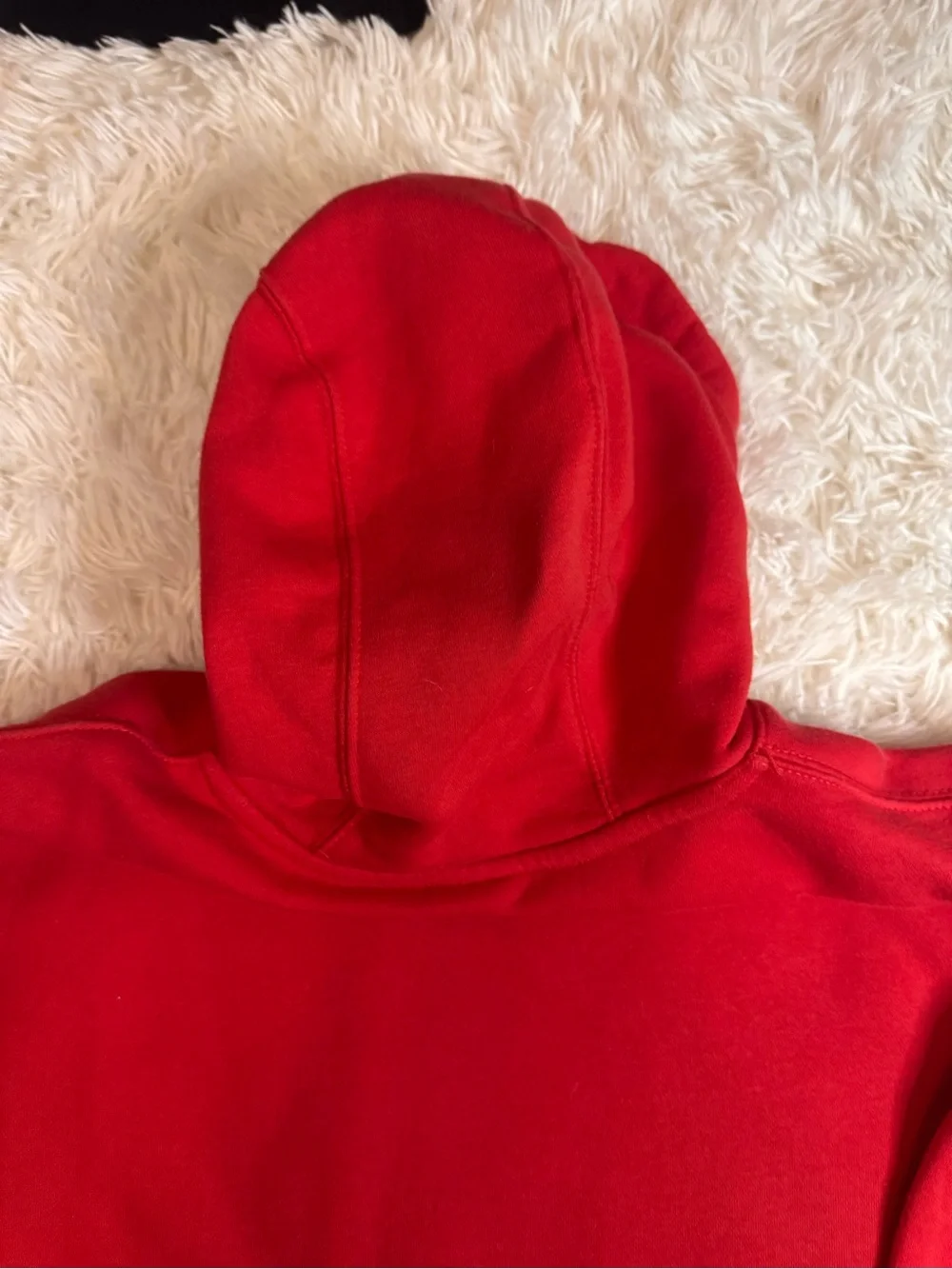 Nike Red Men's Pullover Hoodie with White Swoosh