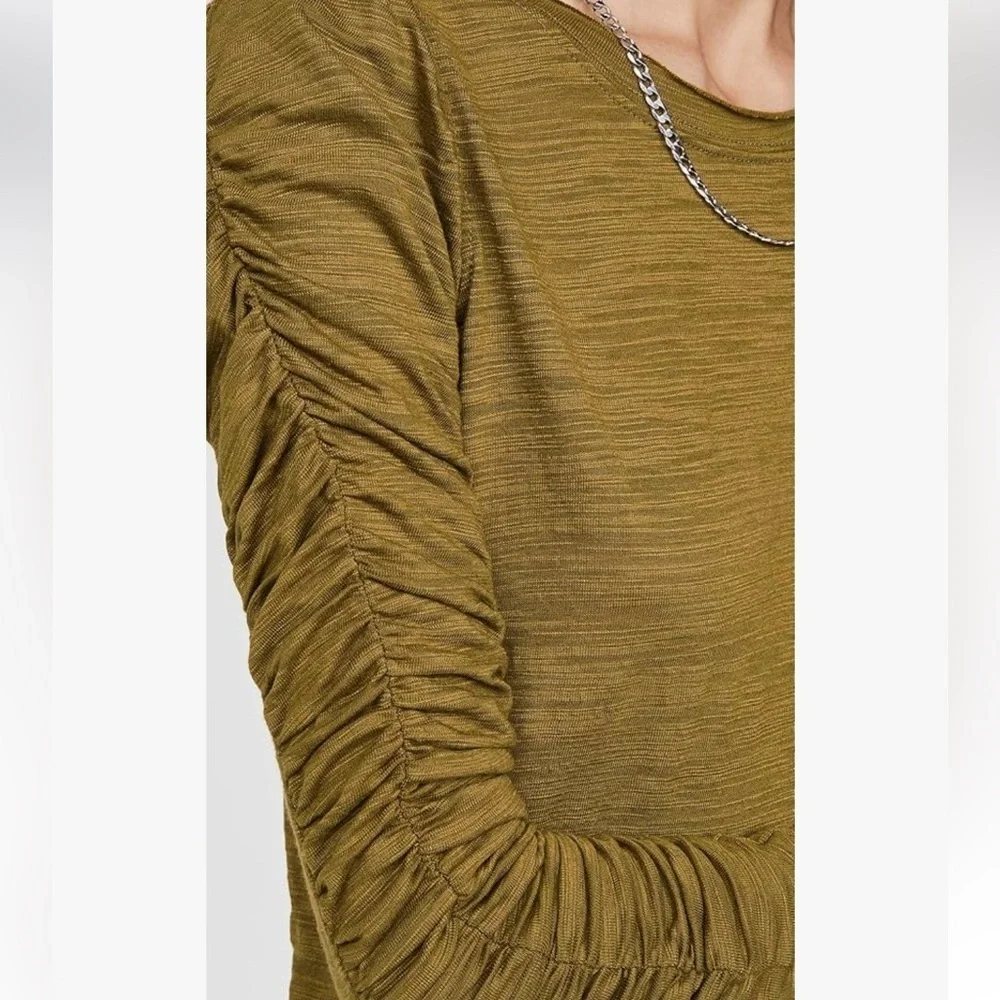 Free People Green Ruched Long Sleeve 🫒