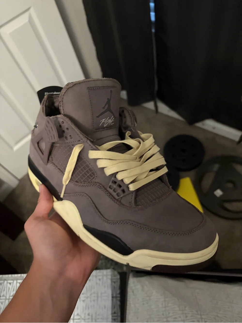 Jordan Men’s High-Top Sneaker — Brown with Cream Accents
