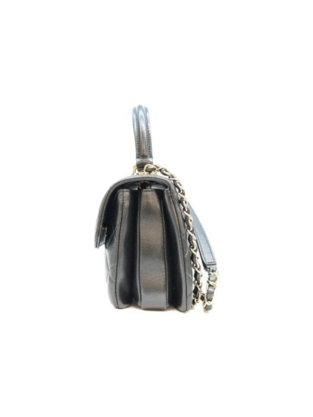 Chanel Black Lamb Gold Trendy CC Mini Top Handle Flap