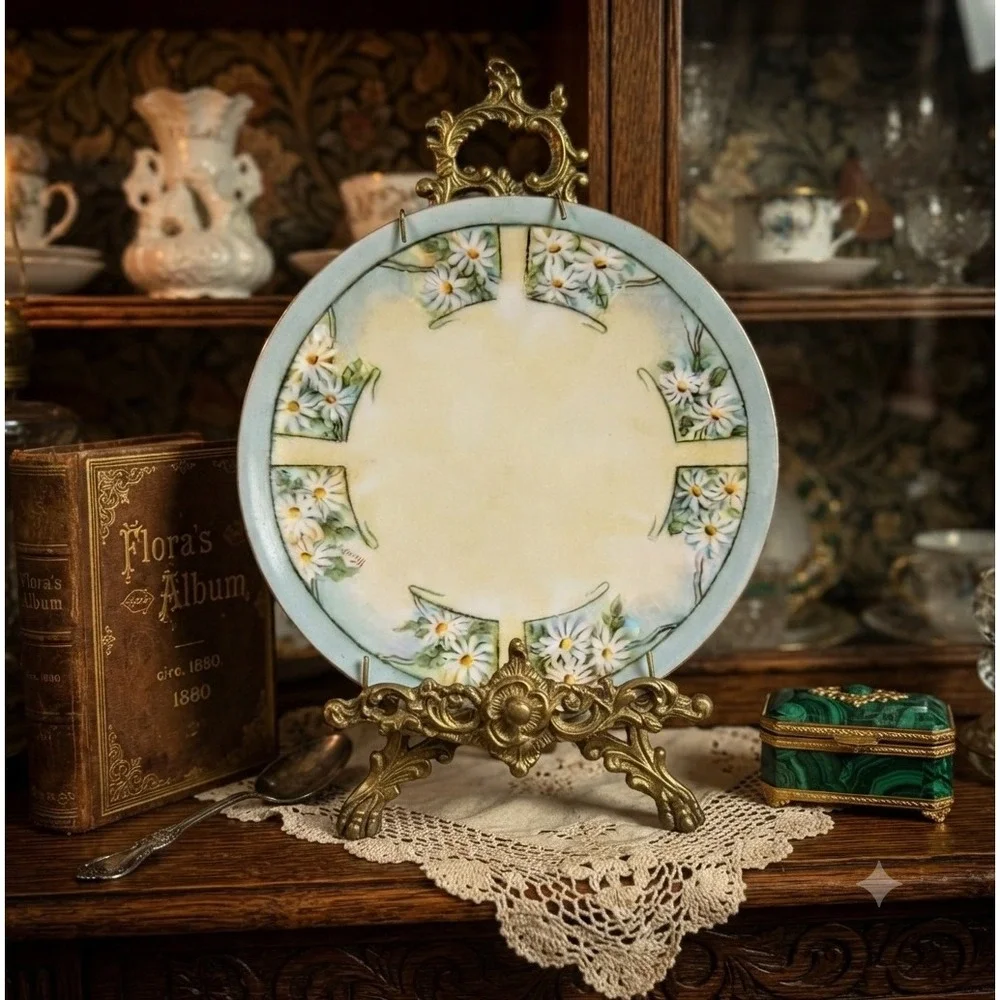 Thomas Bavaria Sevres Hand Painted Daisy Porcelain Plate Signed N Smith 6.5