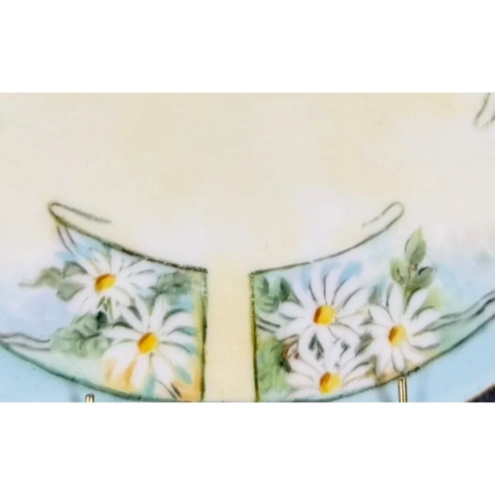 Thomas Bavaria Sevres Hand Painted Daisy Porcelain Plate Signed N Smith 6.5