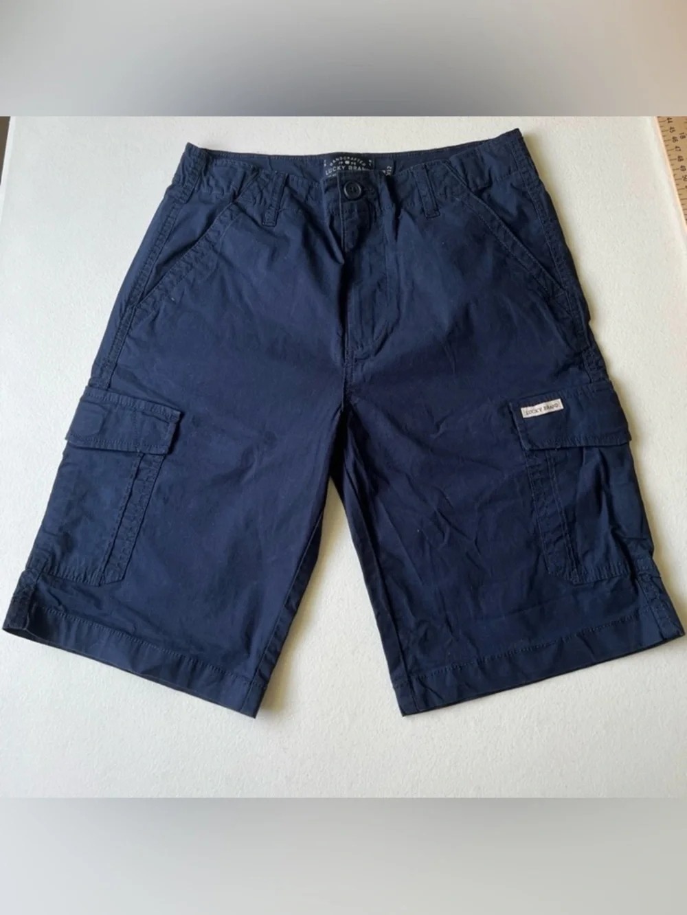 LUCKY BRAND boys' blue cargo shorts, size 10-12