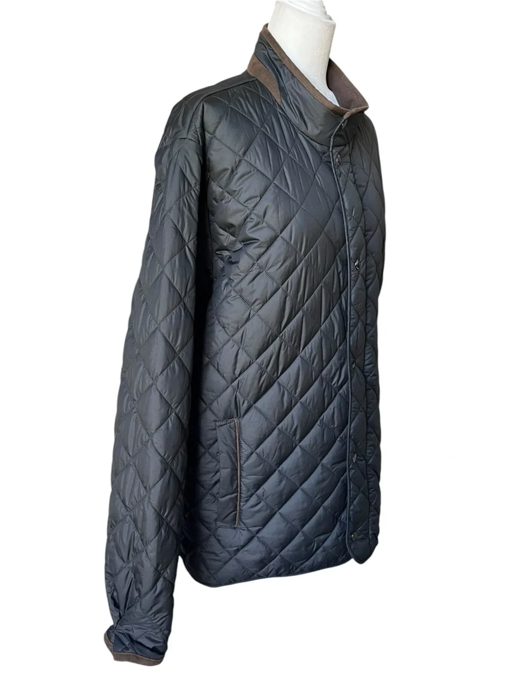 Peter Millar GraySuffolk Quilted Travel Coat Jacket Men's XL w/Bottle Opener