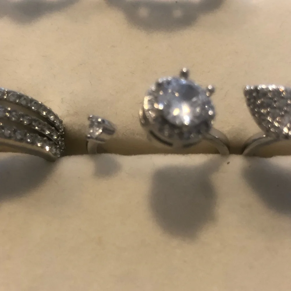 Silver-Tone Clear Cubic Zirconia Dome Ring